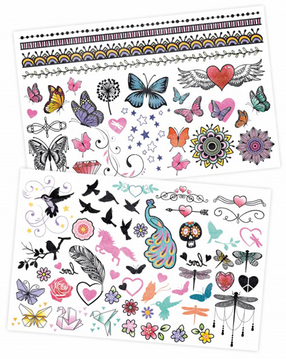 Временни татуировки Buki Be Teens - Блестящи, 75 броя