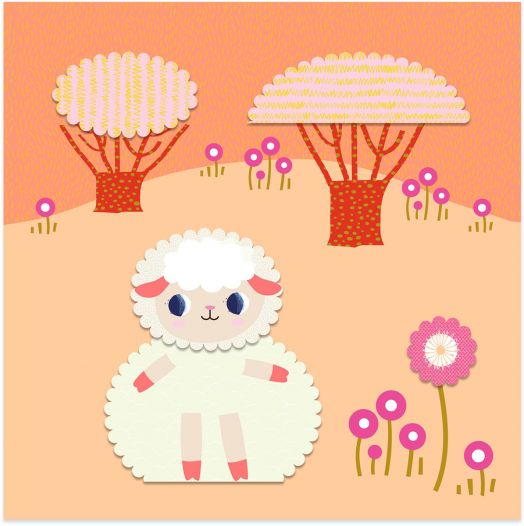 Творчески комплект Djeco - Направи колажи със стикери, Животни