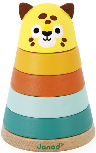 Дървена играчка за сортиране Janod Tropik - Ягуар