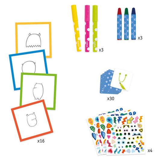 Комплект за рисуване Djeco: Малки чудовища