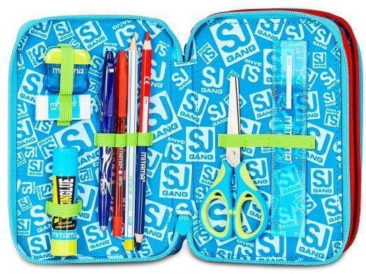 Ученически несесер Seven SJ Gang Game Led с три отделения, пълен