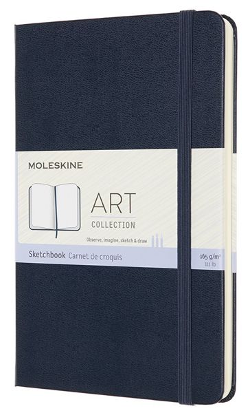Тефтер Moleskine Art Sketchbook Medium Sapphire Blue с твърди корици