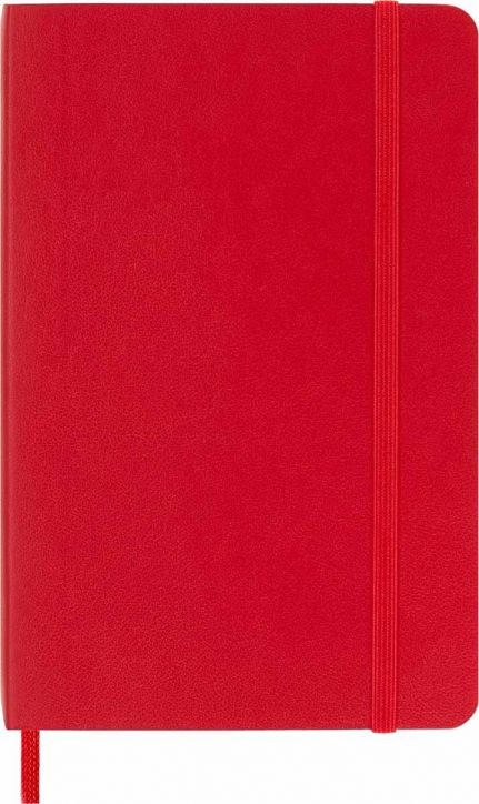 Джобен червен тефтер Moleskine Classic Scarlet Red с меки корици и нелинирани страници