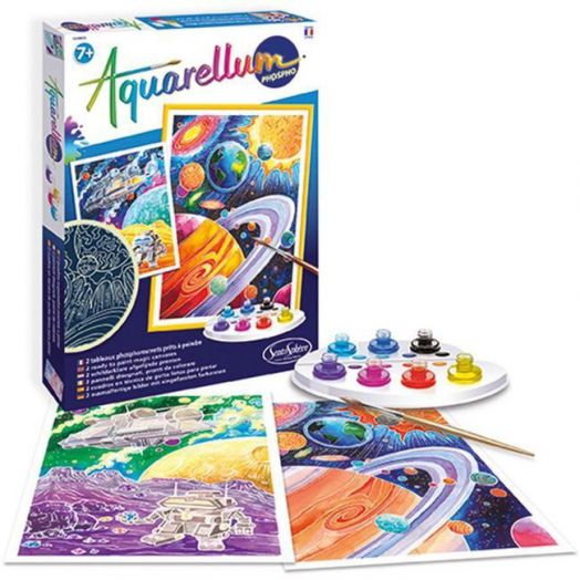 Фосфоресциращ комплект за оцветяване с акварелни бои - Космос