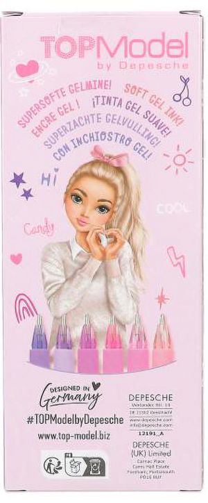 Комплект разноцветни гел химикалки Top Model Girly, 6 бр.