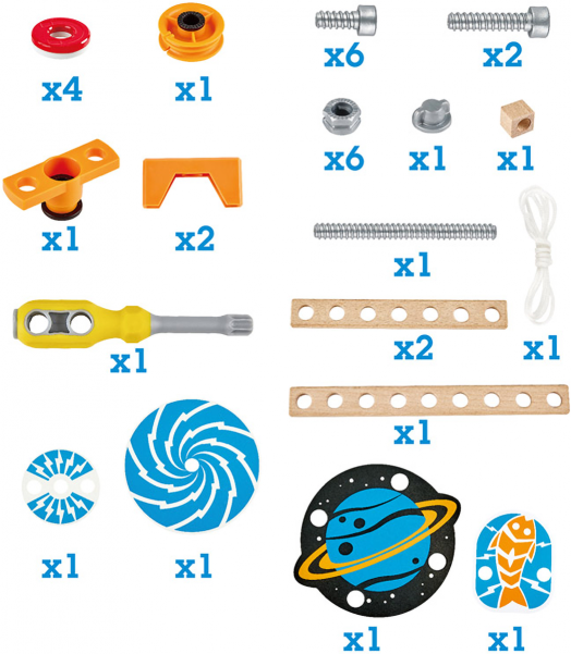 Дървен конструктор Hape - Научна лаборатория с магнити