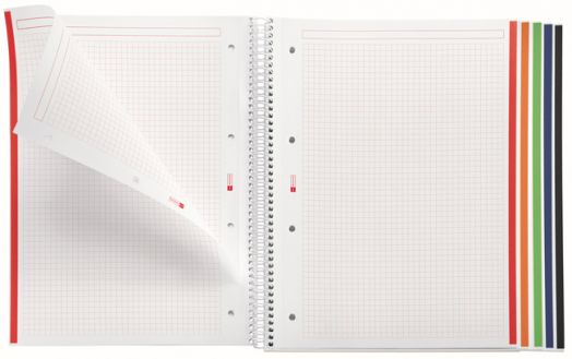 Тетрадка Miquelrius Emotions А4 със спирала, 120 листа на малки квадратчета, синьо-зелена