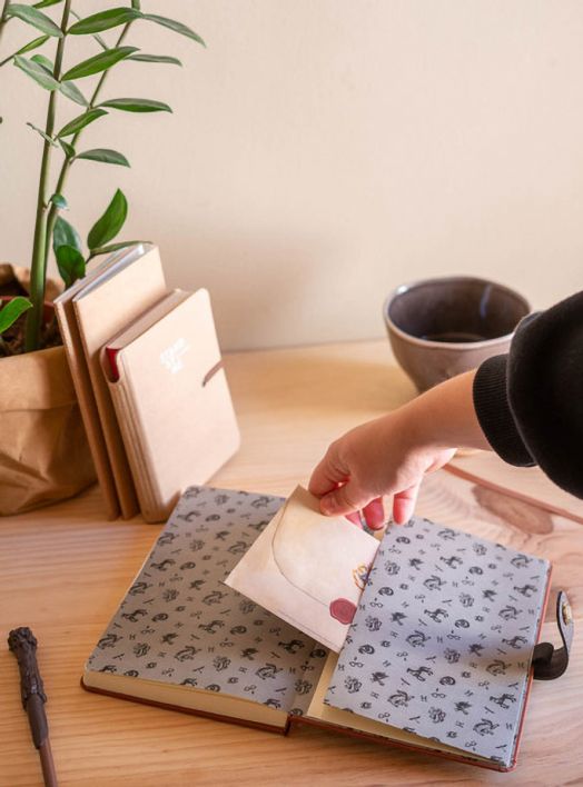 Тефтер Grupo Erik - Harry Potter А5 с химикалка магическа пръчка