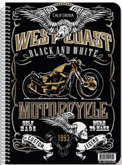 Тетрадка Black & White B5 със спирала, 80 листа - широки редове