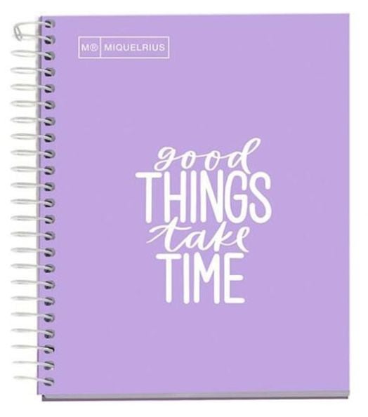 Тетрадка Miquelrius Messages А5 Lavender със спирала, 100 листа с широки редове, лавандула