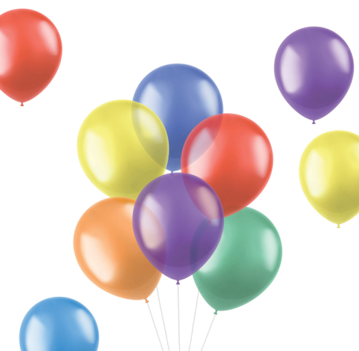 Комплект прозрачни ярки балони Folat, 10 бр.