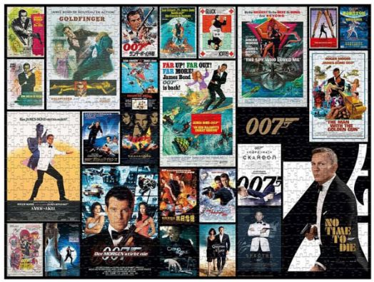 Пъзел Winning Moves: James Bond 007 All 25 Films, 1000 части