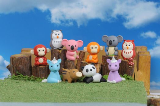 Ученическа гума за триене Iwako Puzzle - Горско животинче