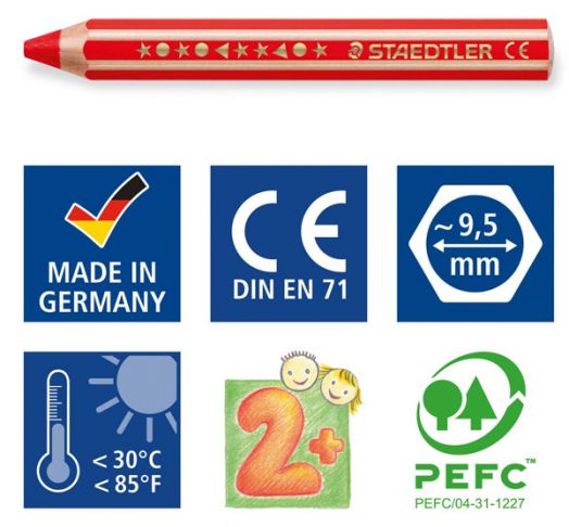 Комплект Staedtler Noris Junior 3 в 1, 6 цвята