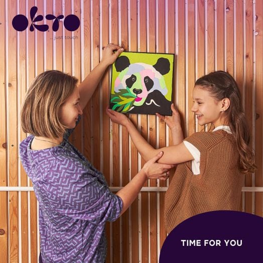 Творчески комплект Okto - Рисуване по номера с лек моделин - Панда