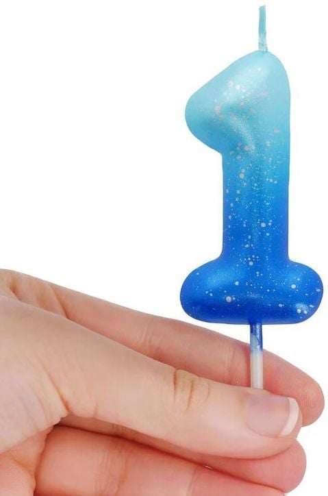 Свещ за рожден ден Legami - Цифра 1, синя