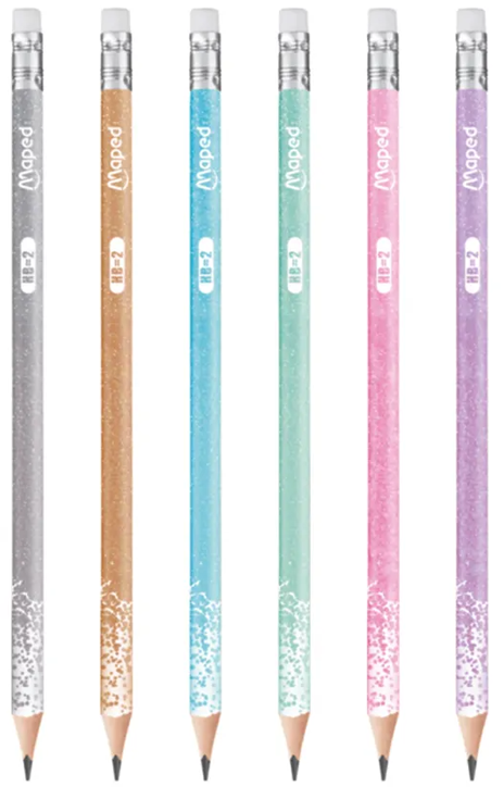 Графитен молив Maped Glitter с гума, HB