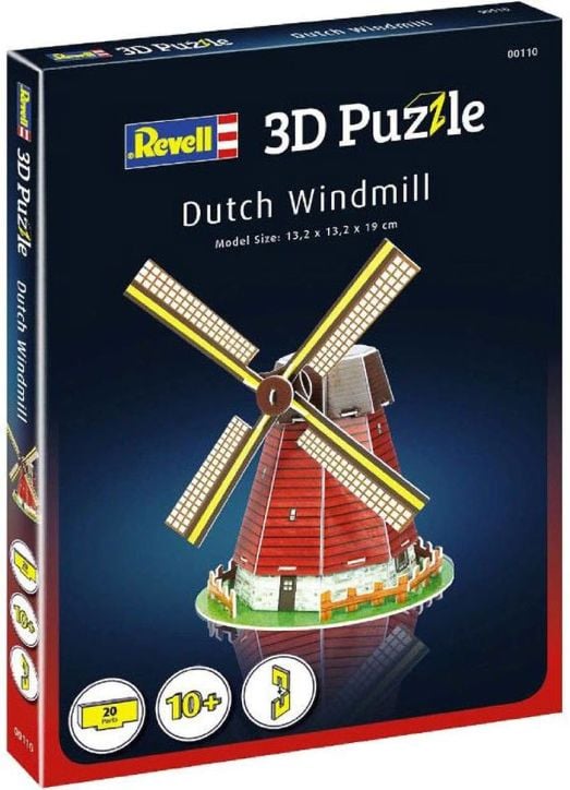 Мини 3D пъзел Revell - Вятърна мелница, 20 части