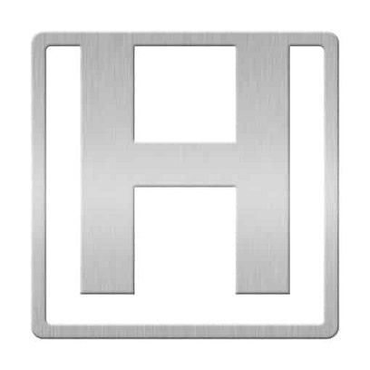 Метален книгоразделител Helvatica - Буква H