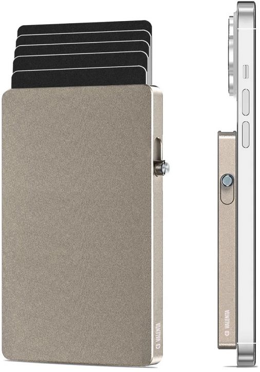 Алуминиев картодържател Valenta MagSafe Titanium Natural