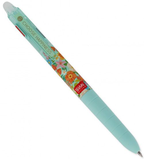 Трицветна химикалка с гума Legami - Flowers