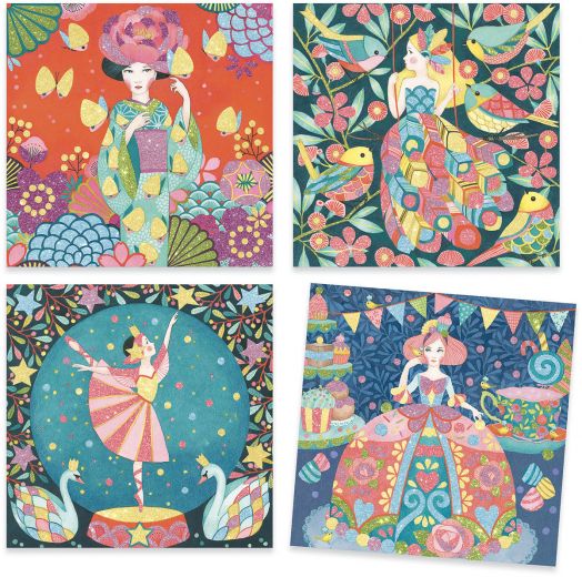 Комплект за рисуване с брокат Djeco - Daydream