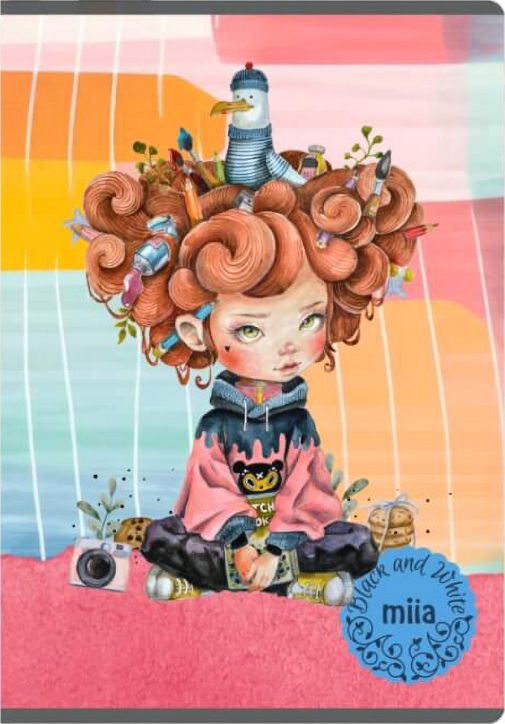 Тетрадка Black & White Miia А5, 24 листа - големи квадратчета