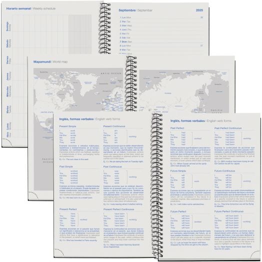 Седмичен тефтер - органайзер Miquelrius Eco Confetti от септември 2025 до юни 2026 г.