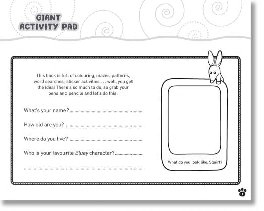 Bluey Giant Activity Pad