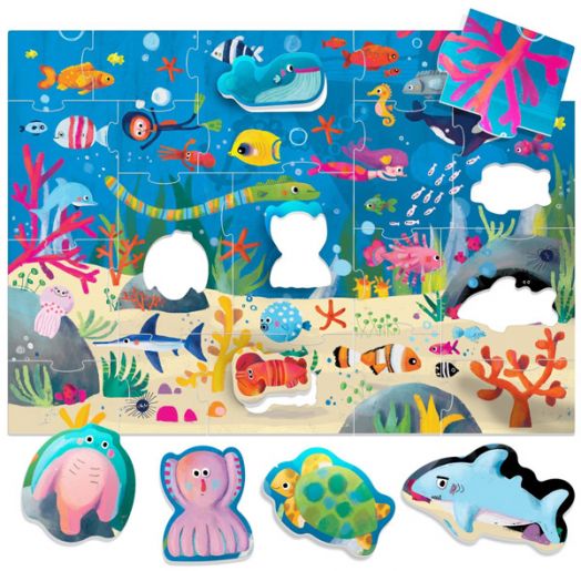 Образователен пъзел Headu - На морското дъно