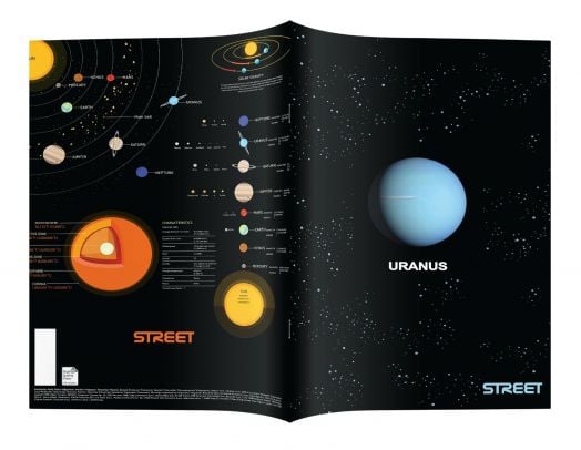 Тетрадка Street Planets А4, 60 листа - широки редове