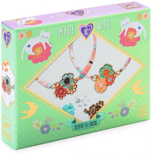 Креативен комплект Djeco: Направи си гривни - Цветя