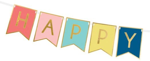 Надпис Happy Birthday PartyDeco - Знаменца