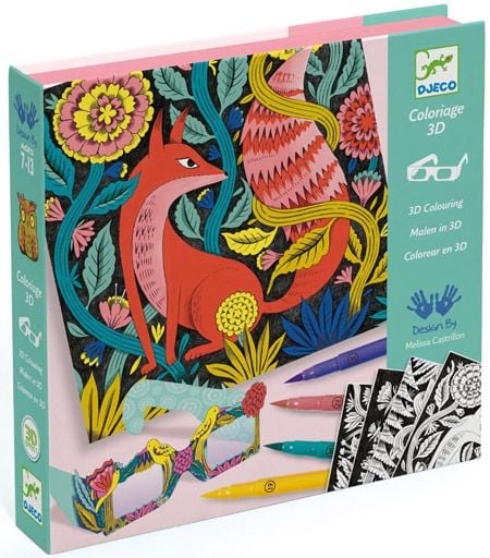 Комплект за рисуване Djeco - 3D картини Fantasy Forest