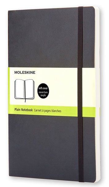 Класически черен тефтер Moleskine Classic Black с меки корици и нелинирани листа