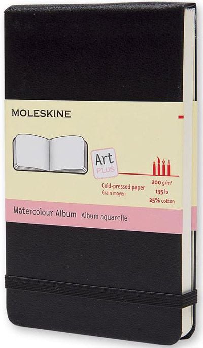Творчески тефтер Moleskine Watercolour Album с твърди корици и нелинирани страници