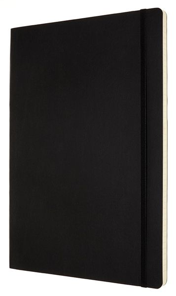Черен тефтер Moleskine Classic Black в размер A4 с меки корици и листа на широки редове