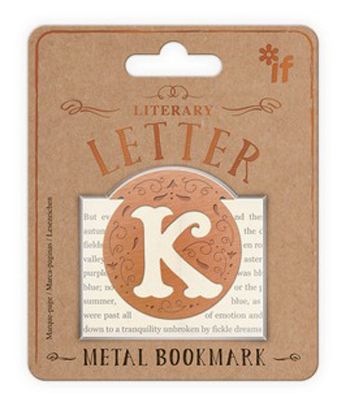Метален разделител за книга с буква - K