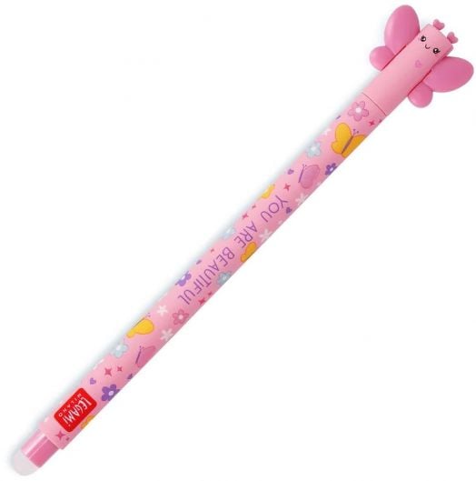 Изтриваема гел химикалка Legami Butterfly с капачка и гумичка