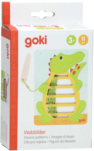 Дървен стан Goki - Крокодил, куче и слон