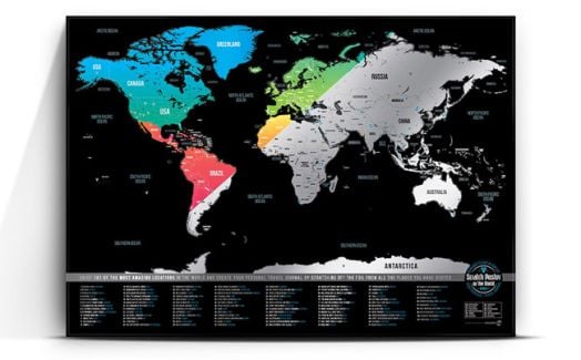 Цветна скреч карта на света - 101 места