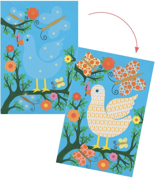 Комплект за оцветяване с гъба Djeco - О, това е магия!