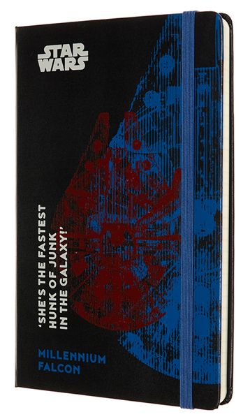 Класически тефтер Moleskine Limited Editions Star Wars Millennium Falcon с твърди корици и линирани страници