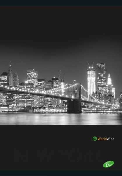 Тетрадка Cities By Night А4, 60 листа с широки редове