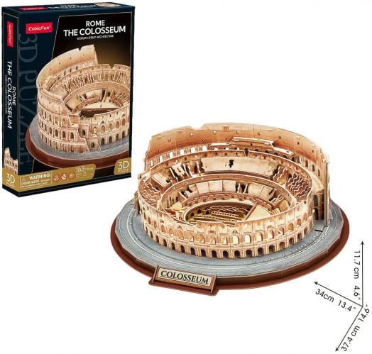 3D пъзел Cubic Fun - Колизеумът в Рим, 163 части