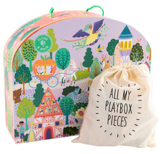 Кутия за игра с дървени фигурки Floss & Rock, Fairy Tale - Принцеси