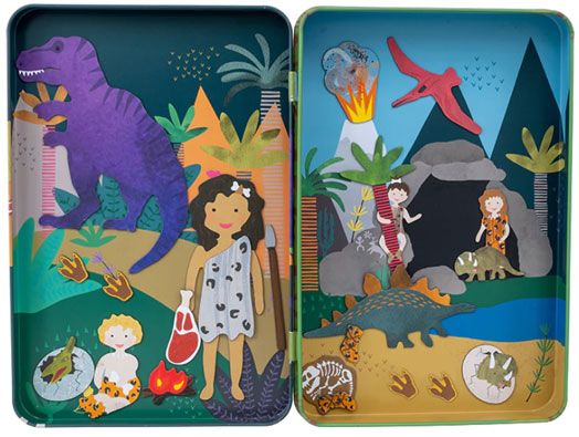 Кутия с магнити Floss & Rock, Magnetic Playtime, Dinosaur - Динозаври