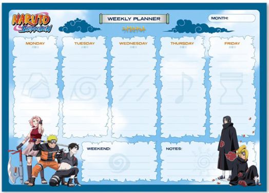 Седмичен планер Naruto A4