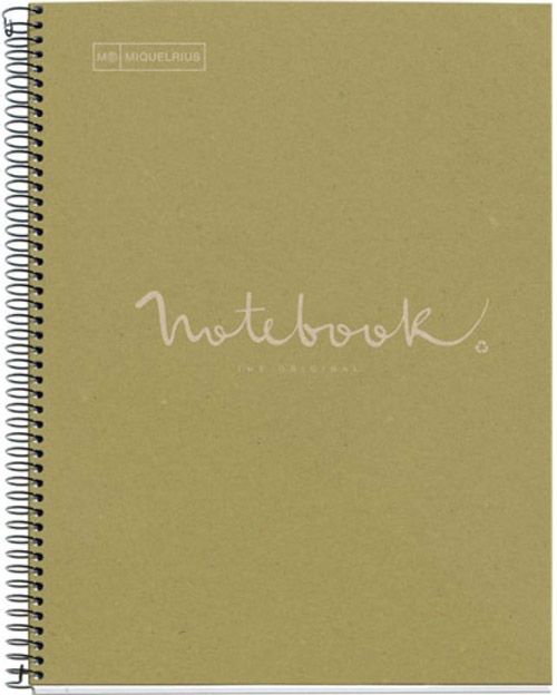 Тетрадка Miquelrius Recycled Ecogreen А4 със спирала, 80 листа на широки редове