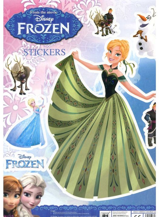 Стикери Simetro - Frozen, Замръзналото кралство - Anna, зелена рокля